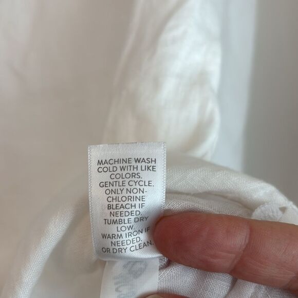 J. Jill love linen women 100% linen Embroidered White and Blue Women's Top tunic - Picture 10 of 11